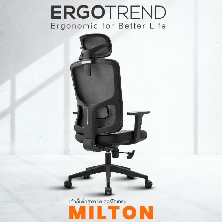 วิว เก้าอี้ทํางานเพื่อสุขภาพ Ergotrend รุ่น Milton (ข้อดี/ข้อเสีย/คุ้มไหม?)