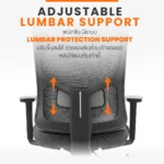 ระบบ Lumbar Support เก้าอี้ Ergotrend Milton ปรับรองรับส่วนเว้าของเอวและหลัง