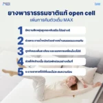 ข้อดีของที่นอนยางพารา Lunio แบบ Open Cell ยืดหยุ่นสูง รองรับสรีระและระบายความร้อน