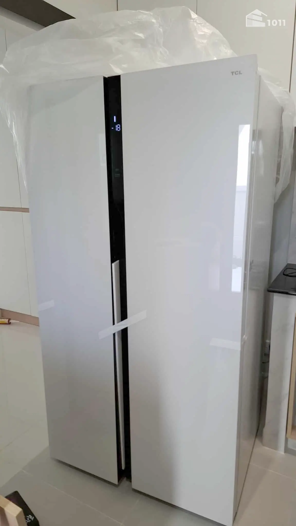 รีวิวจากผู้ใช้จริง ตู้เย็น TCL RT37GPSBW Side by Side ประตูกระจกขาว ติดตั้งในครัวบ้าน ตู้เย็น TCL 2 ประตู Side by Side